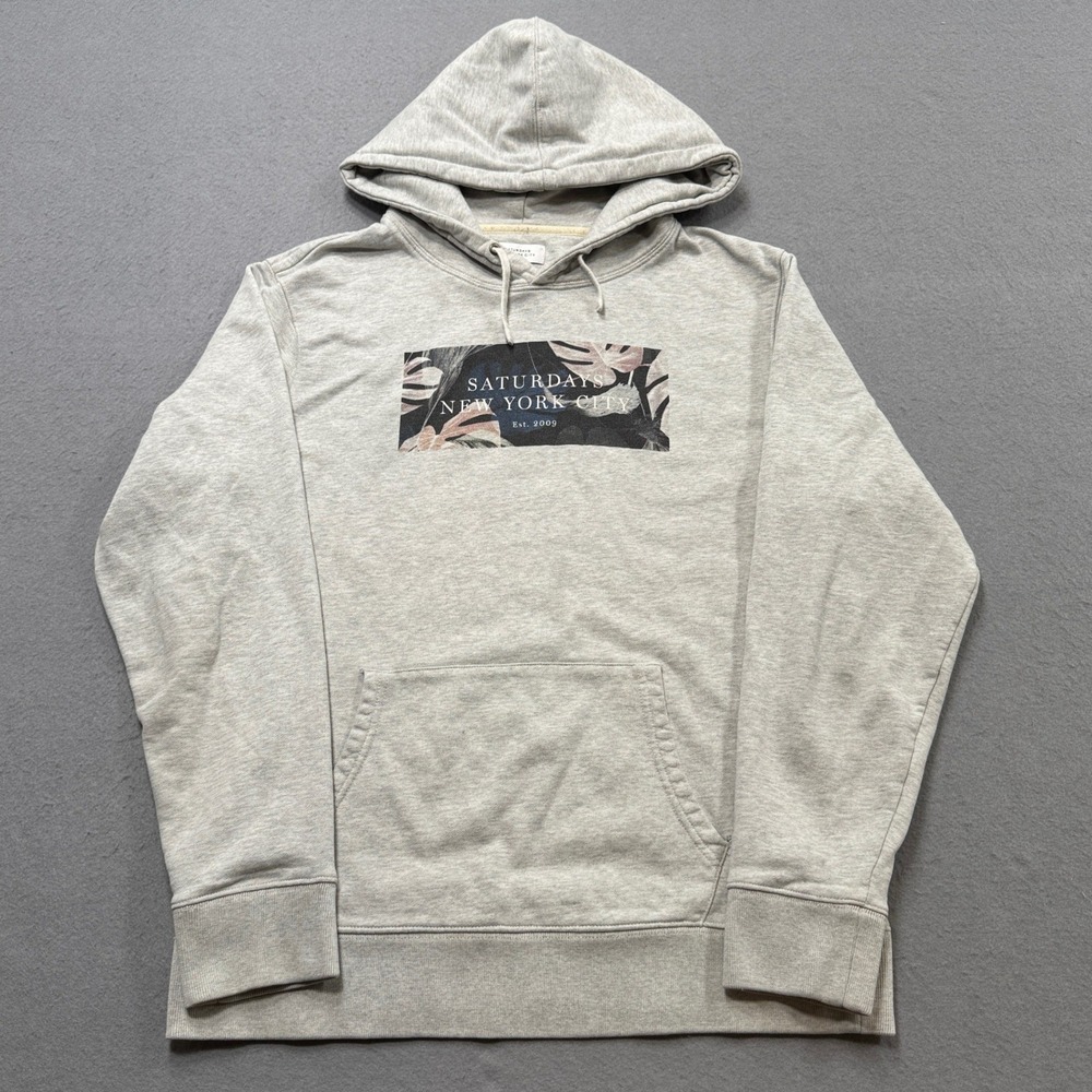 Saturdays New York City Hoodie Men's Large Light Gray Ditch Miller Pullover
